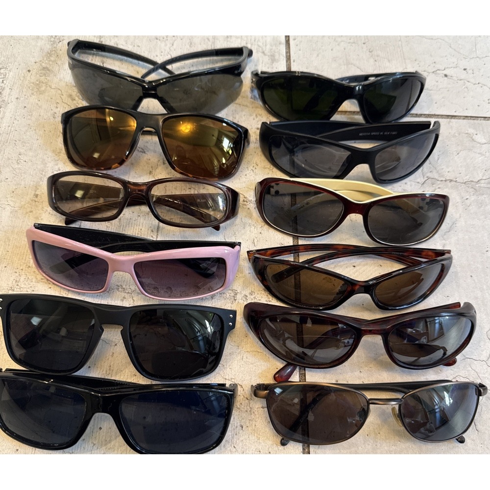 Lot of 12 Men's Wrap Fishing Polarized Sunglasses Cycling Sports Outdoors